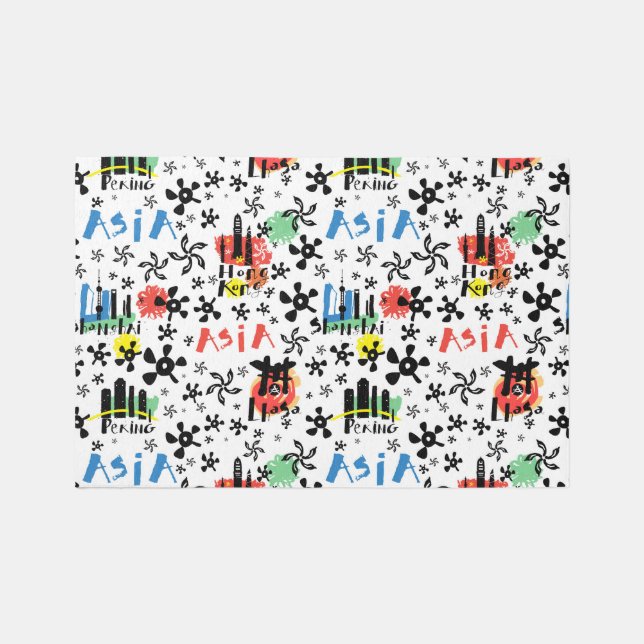 Asia | Symbols Pattern Rug (Front)