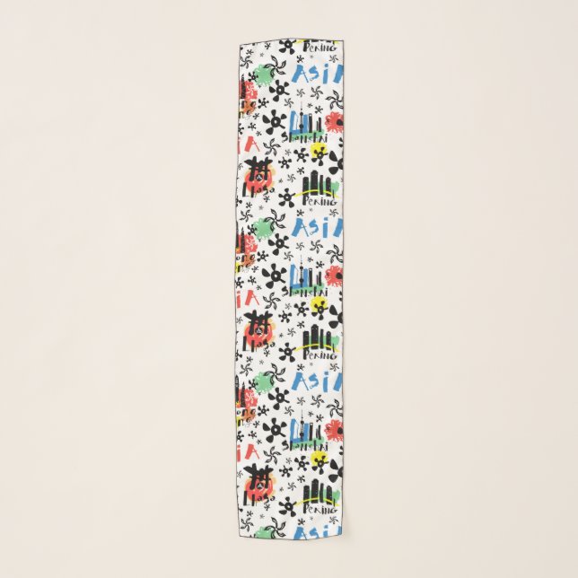 Asia | Symbols Pattern Scarf (Front)