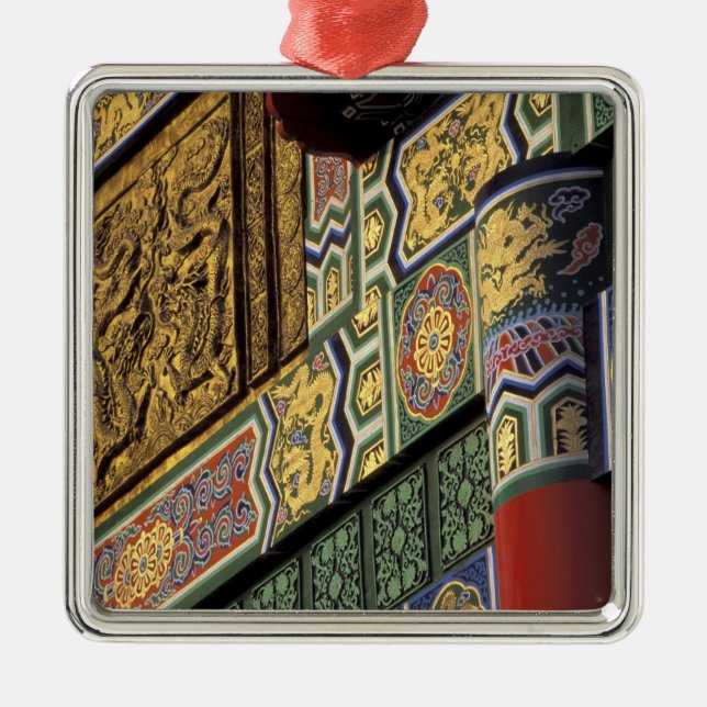 Asia, Taiwan, Taipei. The Grand Hotel, main Metal Ornament (Front)