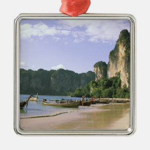 Asia, Thailand, Krabi. West Railay Beach, long Metal Ornament
