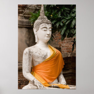 Asia, Thailand, Siam, Buddha at Ayutthaya Poster