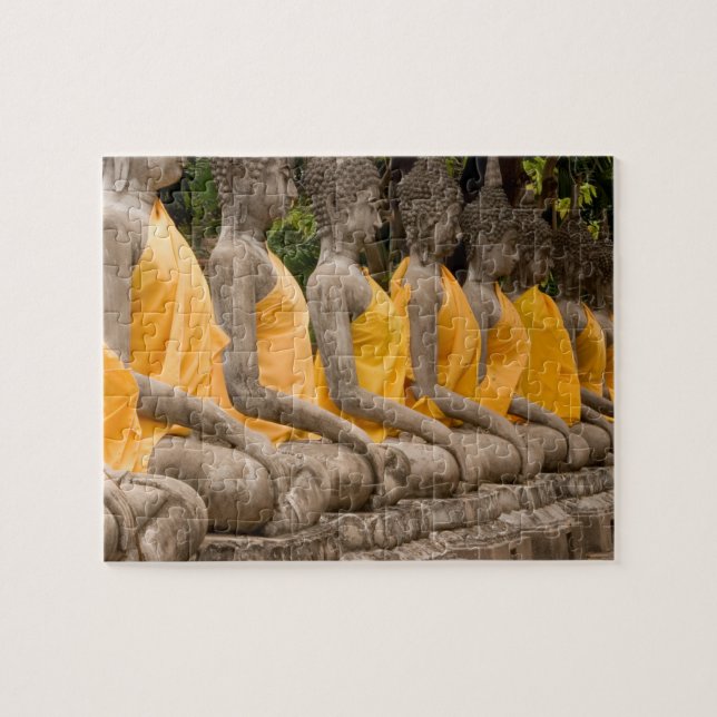Asia, Thailand, Siam, Buddhas at Ayutthaya Jigsaw Puzzle (Horizontal)