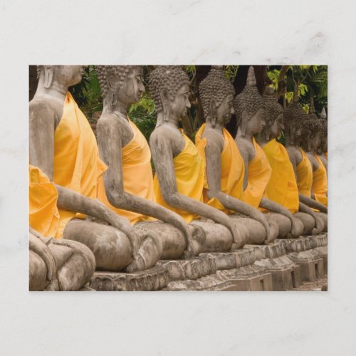 Asia Thailand Siam Buddhas at Ayutthaya Postcard