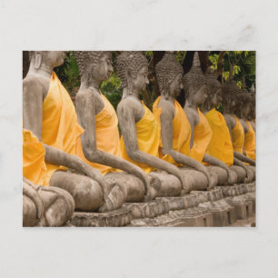 Asia, Thailand, Siam, Buddhas at Ayutthaya Postcard