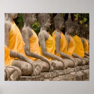 Asia, Thailand, Siam, Buddhas at Ayutthaya Poster