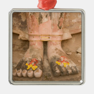 Asia Thailand, Sukhothai, Buddha's feet and Metal Ornament