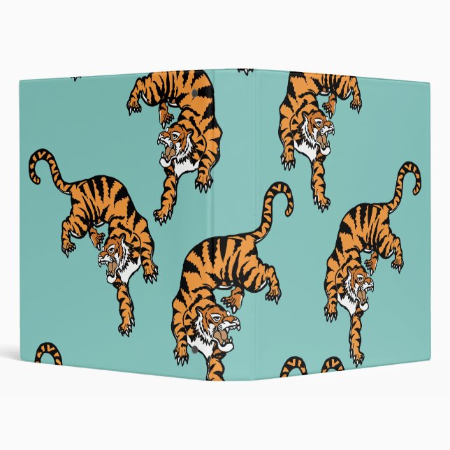 Asia Tiger Pattern 3 Ring Binder (Background)