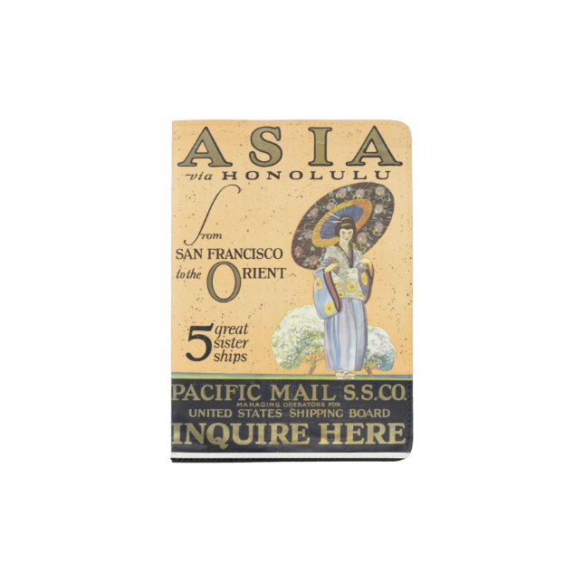 Asia via Honolulu from San Francisco to the Orient Passport Holder (Front)