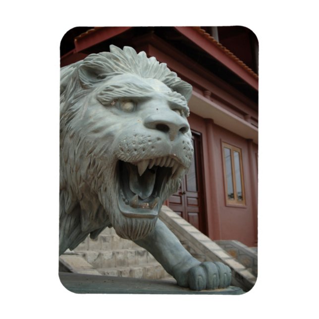 Asia, Vietnam. Lion sculpture at Chau Doc Magnet (Vertical)