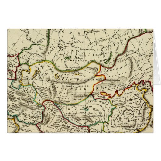 Asia with boundaries outlined cards (Front Horizontal)
