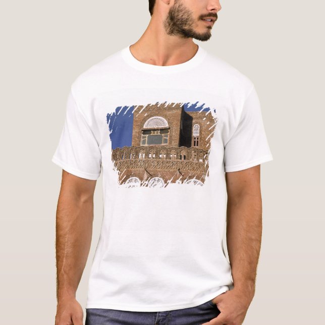 Asia, Yemen, Sana'a. Yemeni architecture detail. T-Shirt (Front)