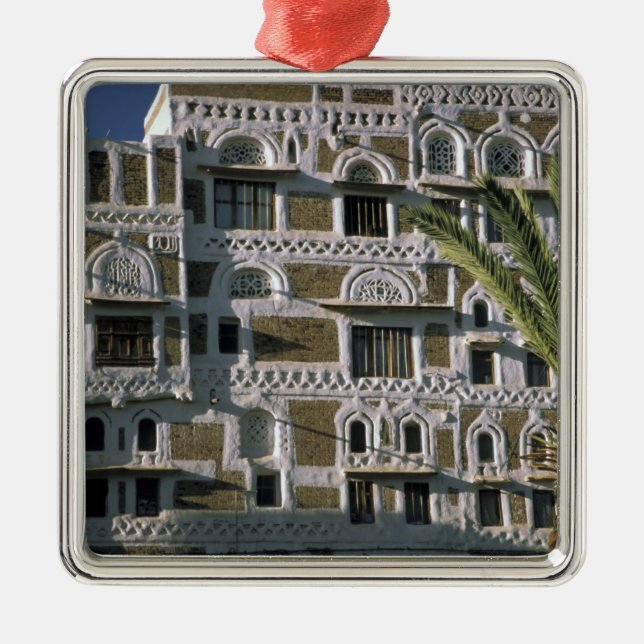 Asia, Yemen, Sana'a. Yemeni house. Metal Ornament (Front)