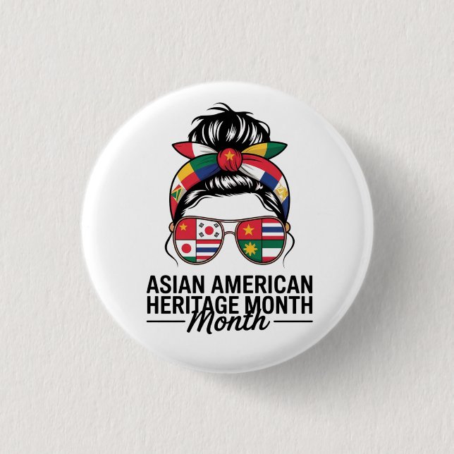 asian american and pacific islander heritage month button (Front)