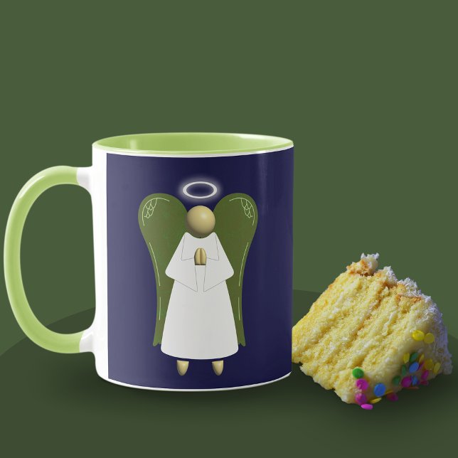 Asian Angel, Green Guardian Angel Mug (Asain Guardian Angel mug & Cake)