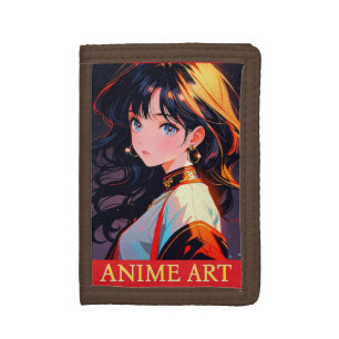 Asian anime cute girl designトートバッグ ナイロン三つ折りウォレット tri-fold wallet