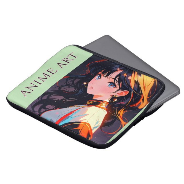Asian anime cute girl designトートバッグ laptop sleeve (Front Top)