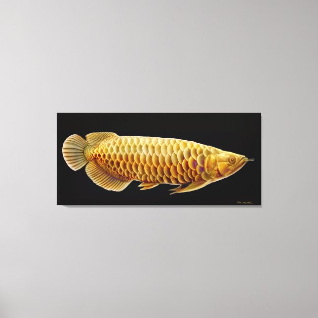 Asian Arowana Fish Wrapped Canvas Print (Front)