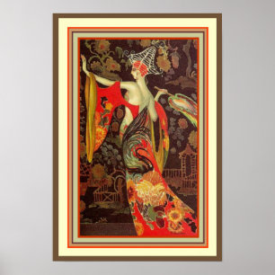 Asian Art Deco Poster 13 x 19