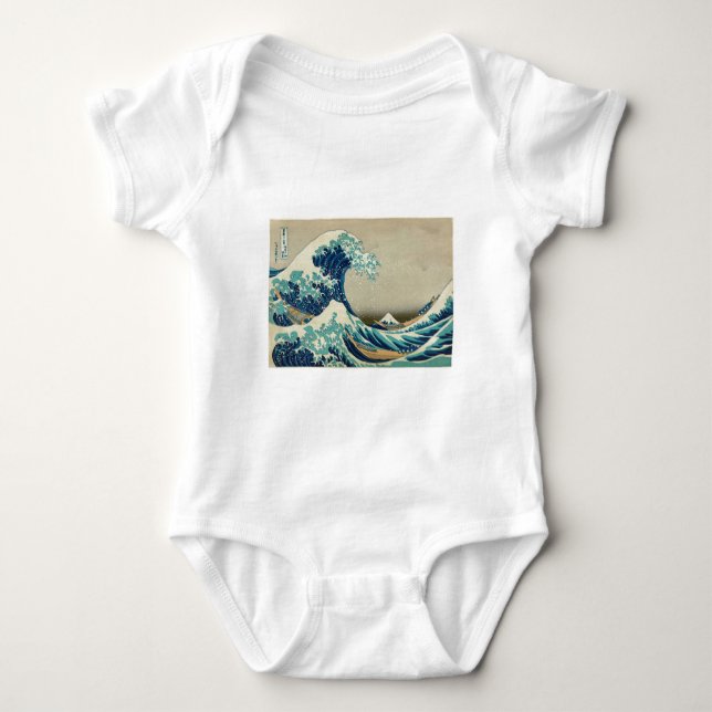 Asian Art - The Great Wave off Kanagawa Baby Bodysuit (Front)