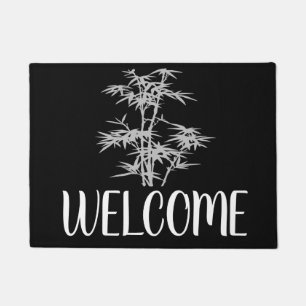 Asian bamboo peaceful welcome mat