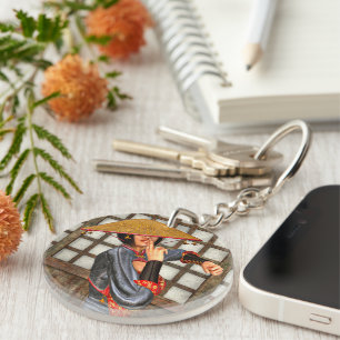 Asian Battle Woman Keychain