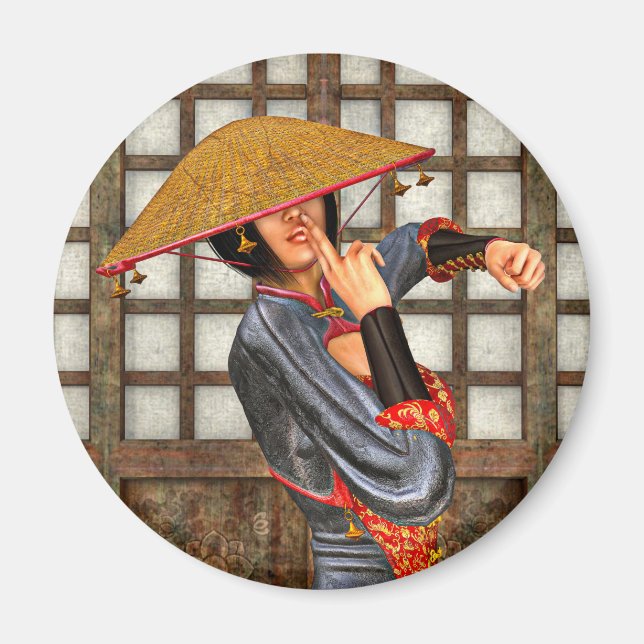 Asian Battle Woman Magnet (Front)