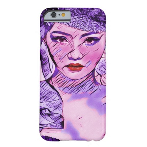 Asian Beauty Abstract Watercolor Portrait Art Barely There iPhone 6 Case