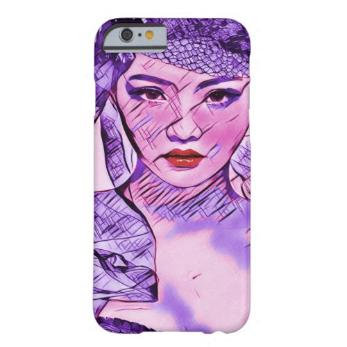 Asian Beauty Abstract Watercolor Portrait Art Barely There iPhone 6 Case