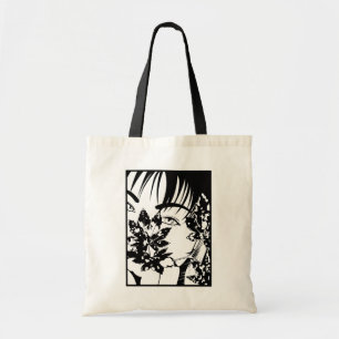 Asian beauty Manga Girl,face,eyes,maple Leaf Tote Bag
