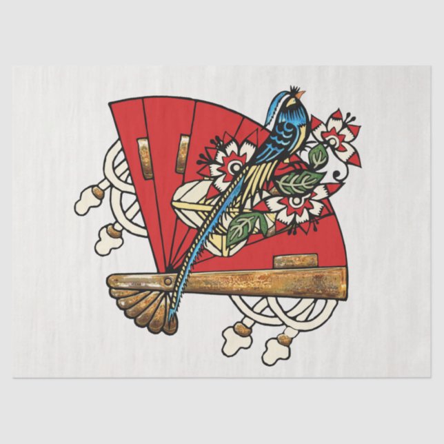 Asian Bird Deco Tissue Paper (Front)