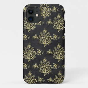 Asian Black and Gold Glitter Florish iPhone iPhone 11 Case