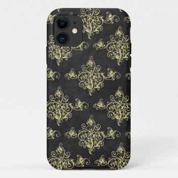 Asian Black And Gold Glitter Florish Iphone Iphone 11 Case by ProfessionalDevelopm at Zazzle