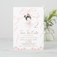 Asian Black Hair Ballerina Two Tu Cute Birthday