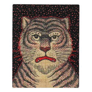 Asian Black Striped Tiger Fierce Face Red Dots Jigsaw Puzzle