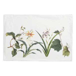 Asian Botanical Wildflower Flowers Leaf Pillowcase