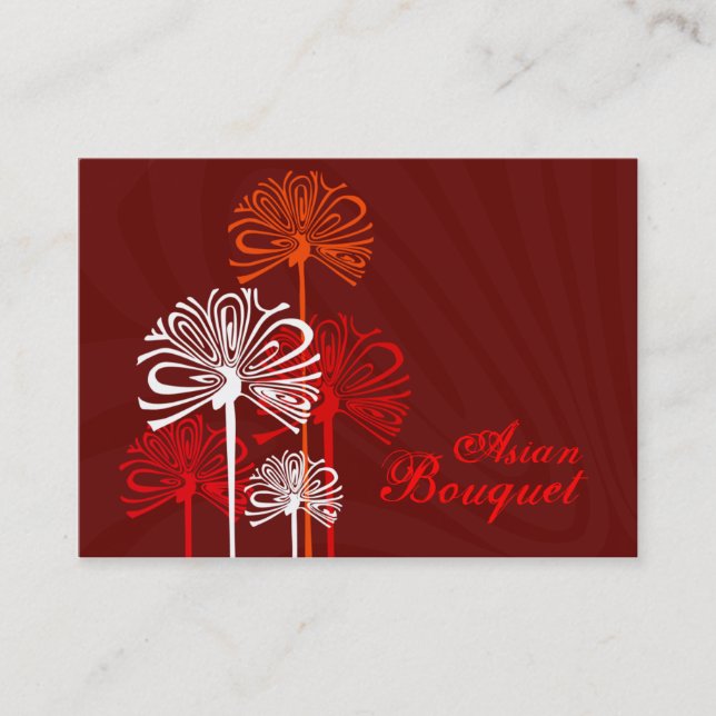 Asian Bouquet Chubby Business Cards (Front)