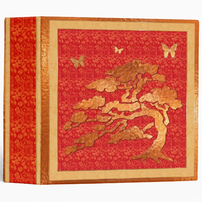 Asian Brocade & Tree Binder (Front/Spine)