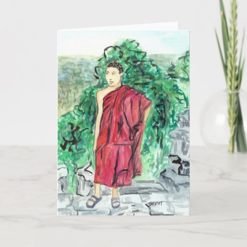 Asian Buddhist Monk Greeting Card or Note Cards