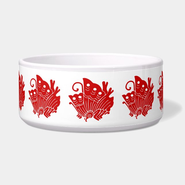 Asian Butterfly Japanese Kamon Design Bowl (Front)