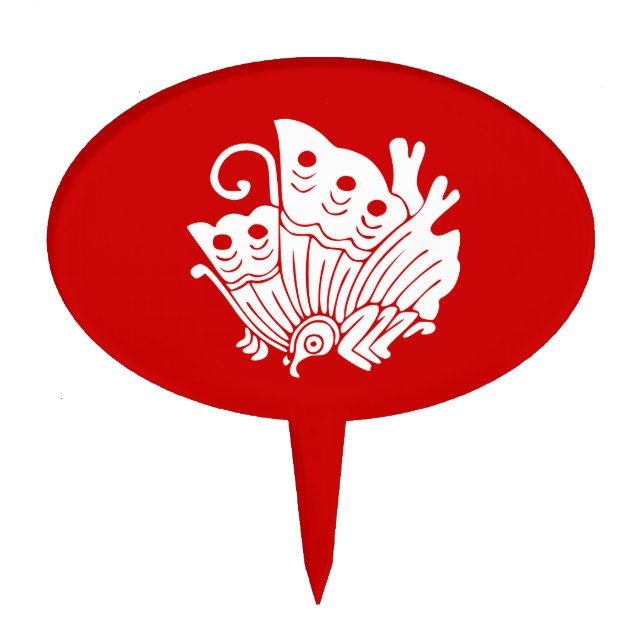 Asian Butterfly Japanese Kamon Design Cake Topper (Front)