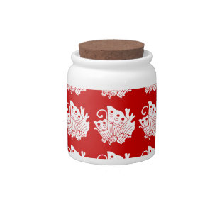 Asian Butterfly Japanese Kamon Design Candy Jar