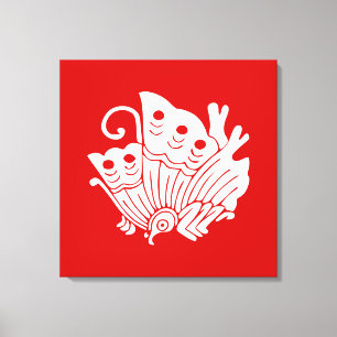 Asian Butterfly Japanese Kamon Design Canvas Print