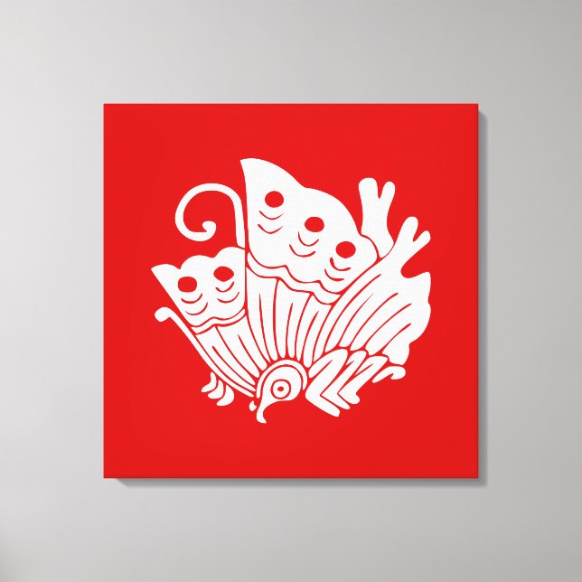 Asian Butterfly Japanese Kamon Design Canvas Print (Front)