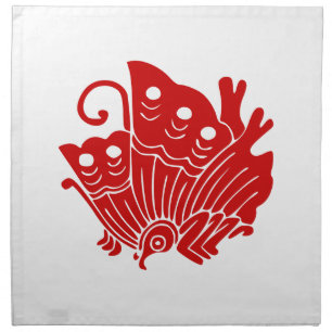 Asian Butterfly Japanese Kamon Design Cloth Napkin