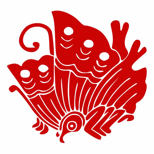 Asian Butterfly Japanese Kamon Design Cutout (Front)