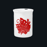 Asian Butterfly Japanese Kamon Design Drink Pitcher<br><div class="desc">Asian Butterfly Japanese Kamon Design.

Globe Trotters specialises in idiosyncratic imagery from around the globe. Here you will find unique Greeting Cards,  Postcards,  Posters,  Mousepads and more.</div>