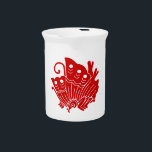 Asian Butterfly Japanese Kamon Design Drink Pitcher<br><div class="desc">Asian Butterfly Japanese Kamon Design.

Globe Trotters specialises in idiosyncratic imagery from around the globe. Here you will find unique Greeting Cards,  Postcards,  Posters,  Mousepads and more.</div>
