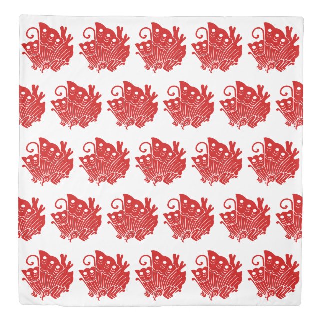 Asian Butterfly Japanese Kamon Design Duvet Cover (Front)