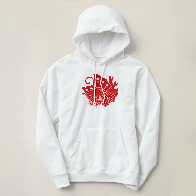 Asian Butterfly Japanese Kamon Design Hoodie (Design Front)