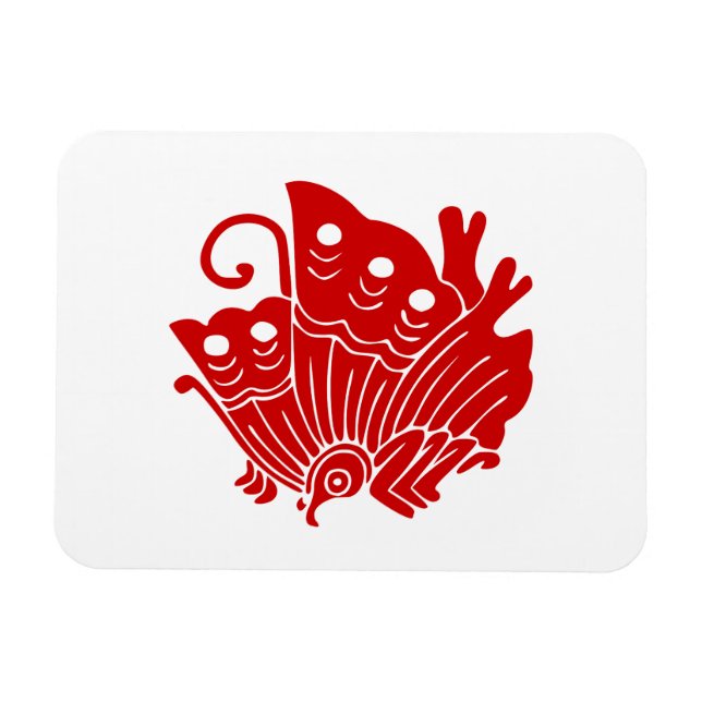 Asian Butterfly Japanese Kamon Design Magnet (Horizontal)